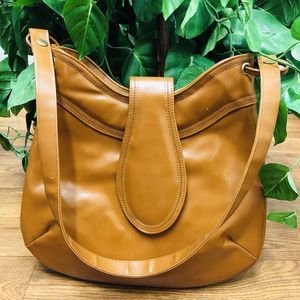Retro A Naturalizer Brown Leather Shoulder Round Bag Purse
